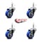 Service Caster 3'' Blue Polyurethane Wheel Swivel 7/16'' Grip Ring Stem Caster Set, 4PK SCC-GR20S314-PPUB-BLUE-716138-4 - alternate 2